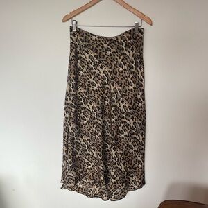 Zara Leopard Print Midi Skirt